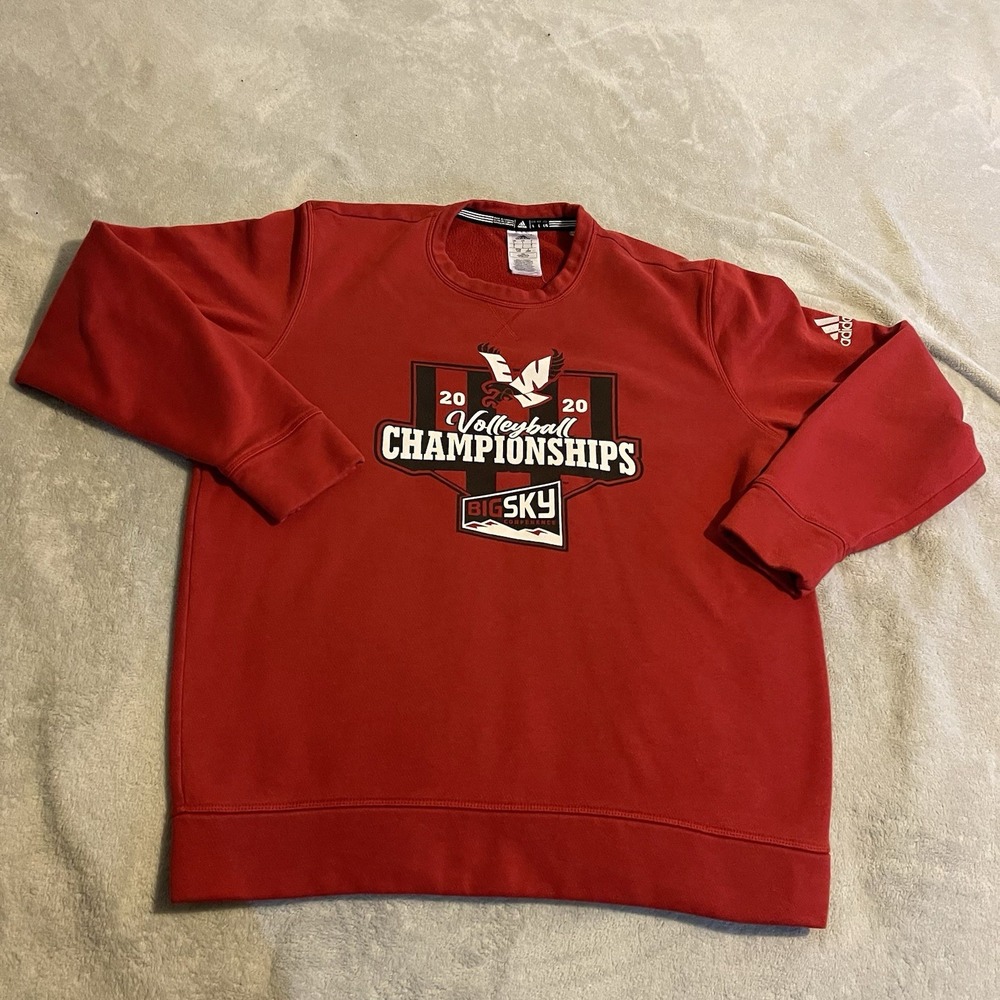 Eastern Washington Eagles Sweater Adult Large Red Adidas Sweatshirt Volleyball